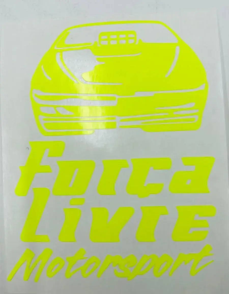 Adesivo Força Livre Fluorescente Carro Vidro Arrancada — foto 1 de 6